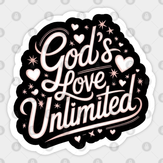 God’s Love Unlimited – Celestial Script Design Sticker by Rox